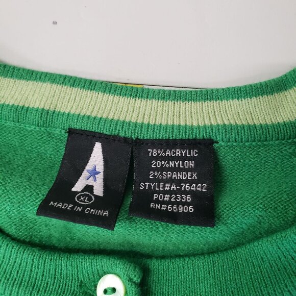 Bad Penny Ballistic Betties Green Poodle Cardigan Sweater XL Y2K Rockabilly - Picture 5 of 7